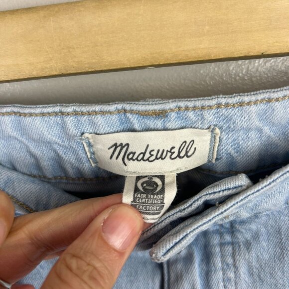Madewell Slim Demi-Boot Jeans Size 33 Petite Bellmeade Light Wash High Rise - Picture 3 of 12